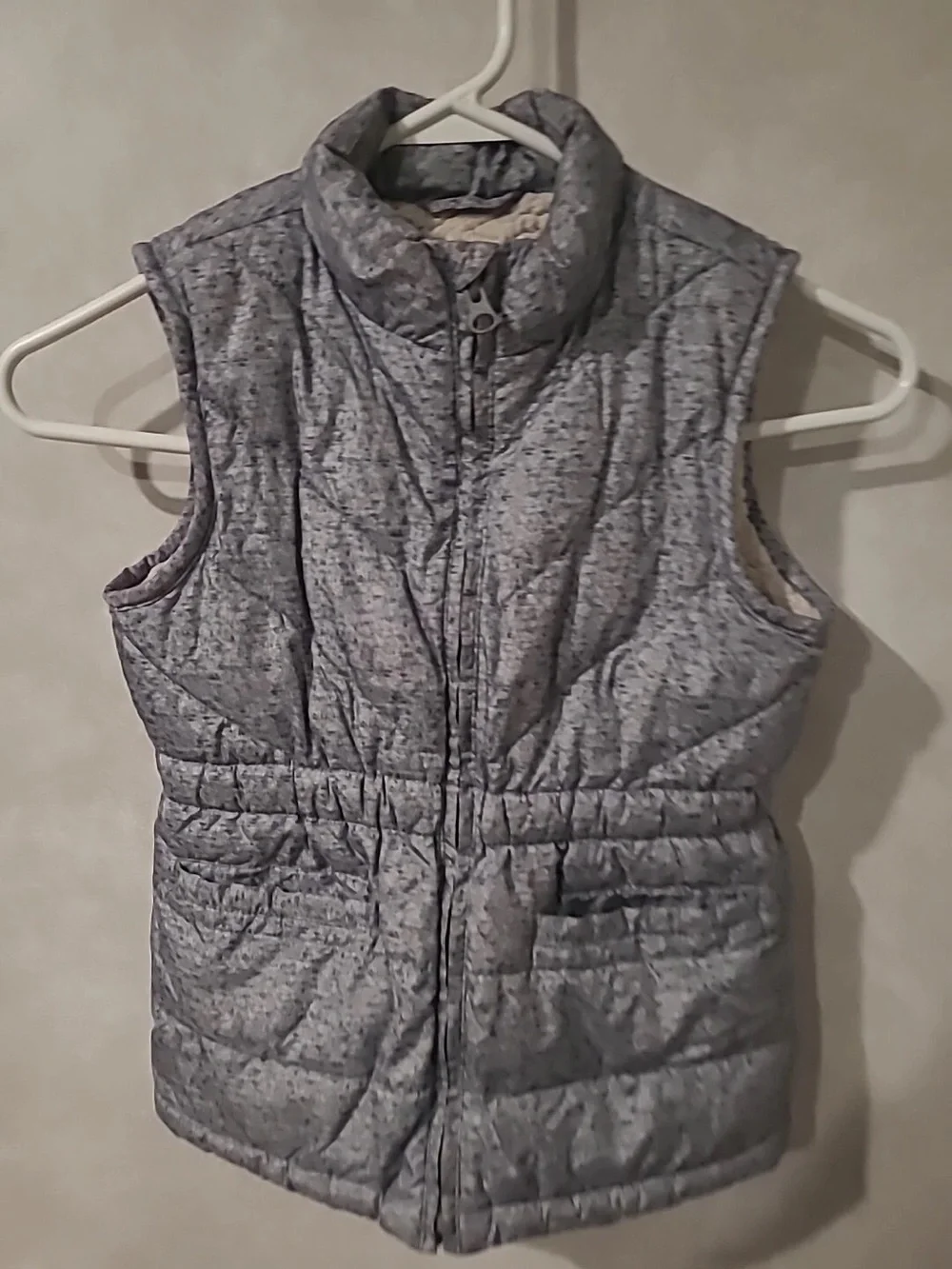 Quilted Sleeveless Puffer Vest - Light Heather Gray